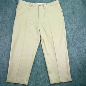 Oak Hill Pants Mens 48x28‎ Khaki Flat Front Premium Stretch Waist Relaxer NWT